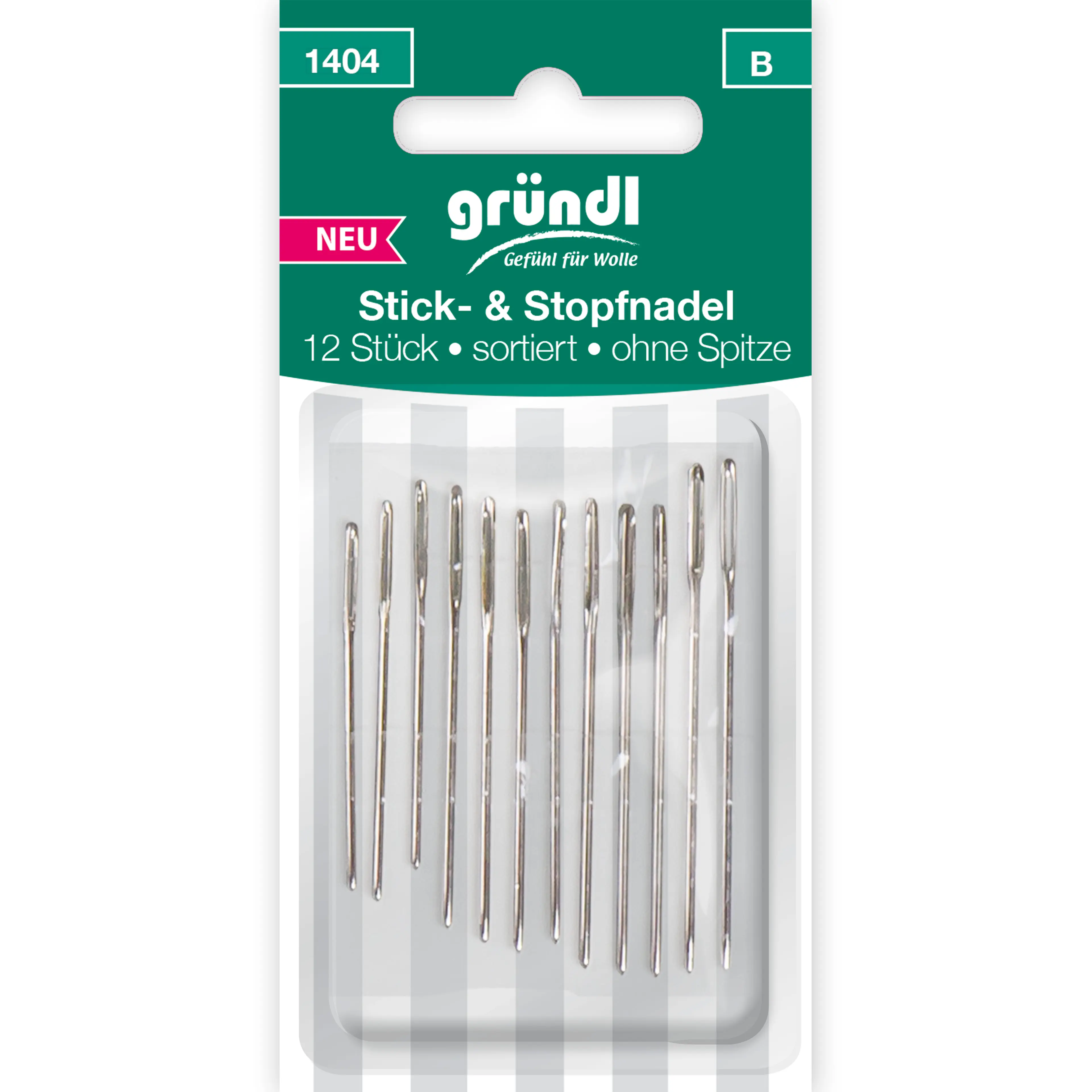 Stick- & Stopfnadeln ohne Spitze, 12 Nadeln